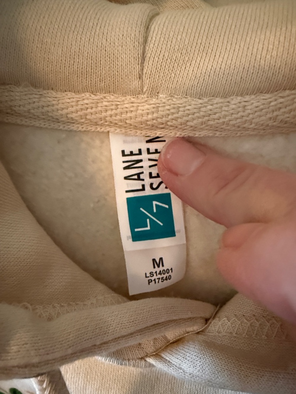 Cream Graphic Hoodie with Sun & Teal Floral 'Little Stranger', NWOT - Picture 2 of 3